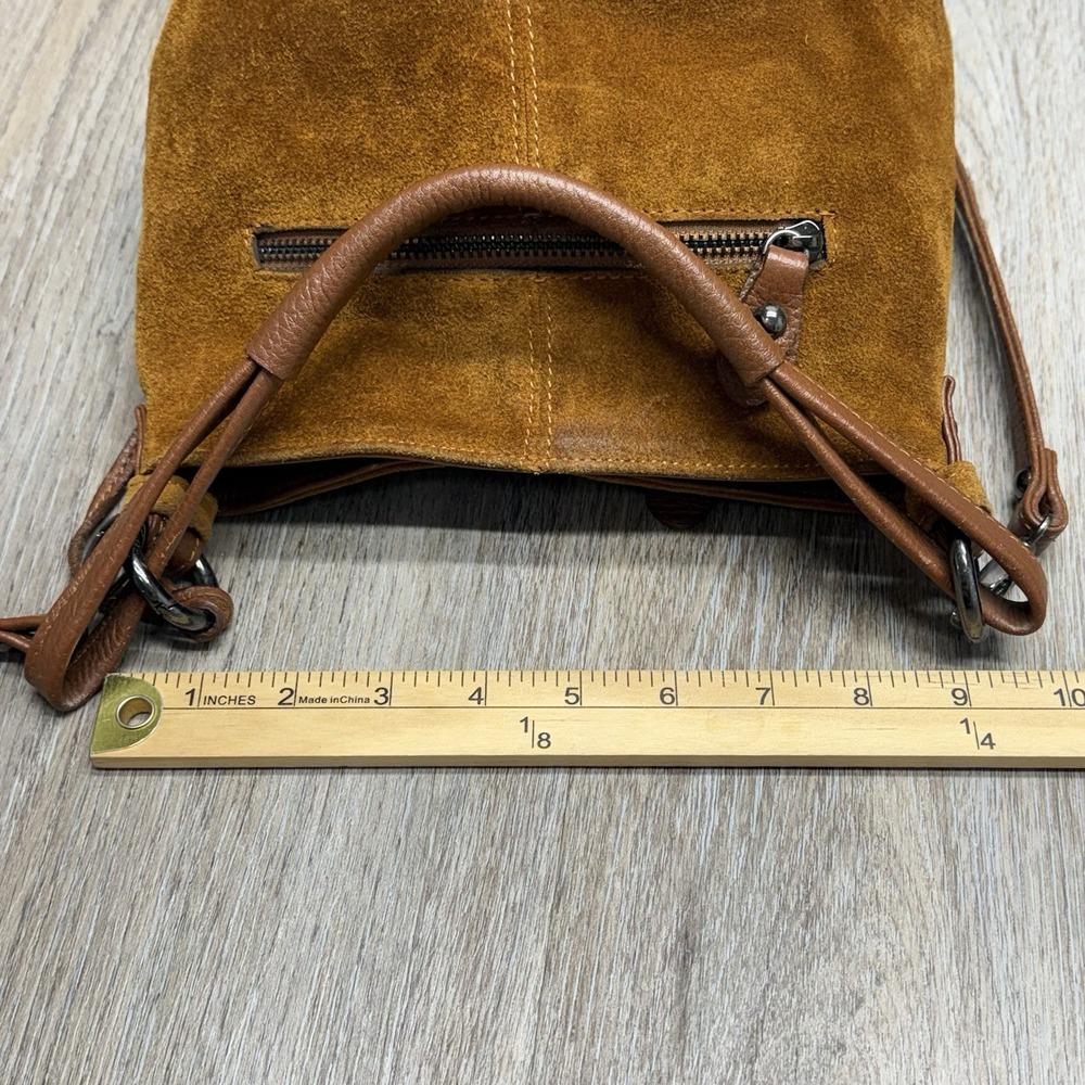 Rusty Brown Suede Crossbody Shoulder Bag Boutique Brand Miatras - Picture 15 of 16